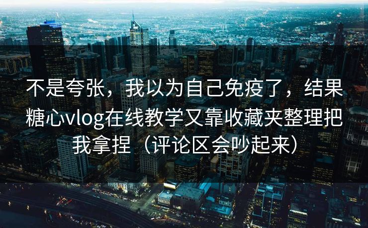 不是夸张，我以为自己免疫了，结果糖心vlog在线教学又靠收藏夹整理把我拿捏（评论区会吵起来）
